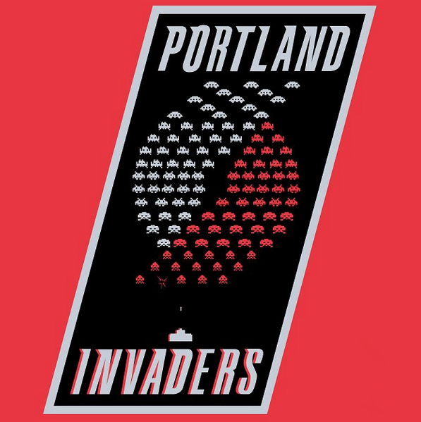 Portland Invaders logo DIY iron on transfer (heat transfer)